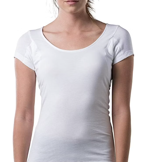 Women's Anti-Odor Against Underarm Sweat Proof Cotton Undershirt T-Shirt